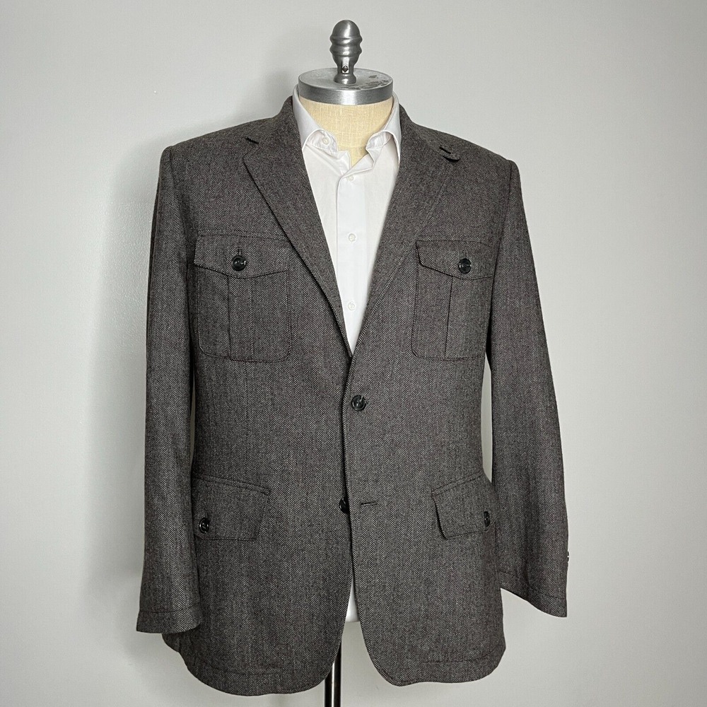 Tasso Elba Charcoal Gray Wool-Blend Sport Coat